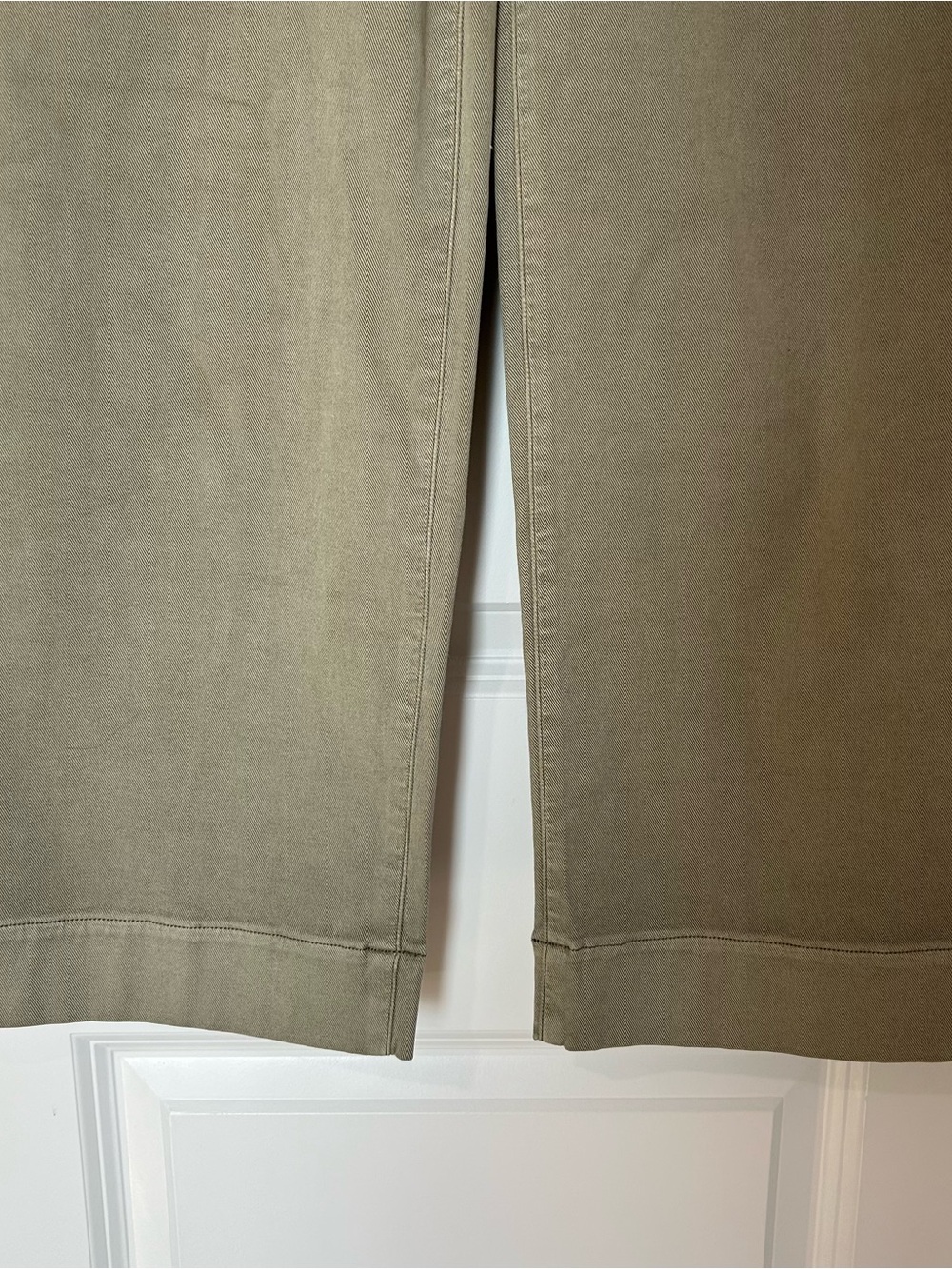 Spanx Stretch Twill Cropped Wide Leg Pant Darkened Olive Small 20312R - Picture 4 of 7
